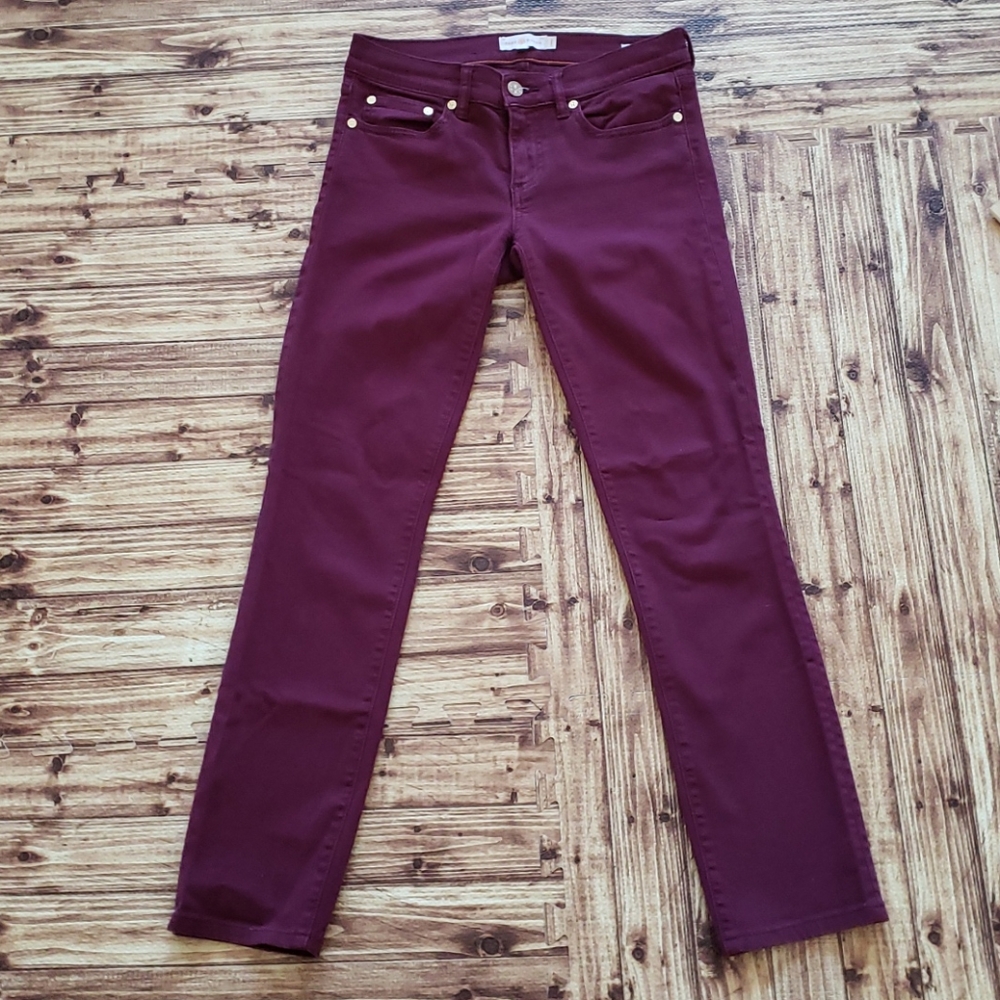 Tory Burch Dark Plum "Ivy" Super skinny Jeans 26 R